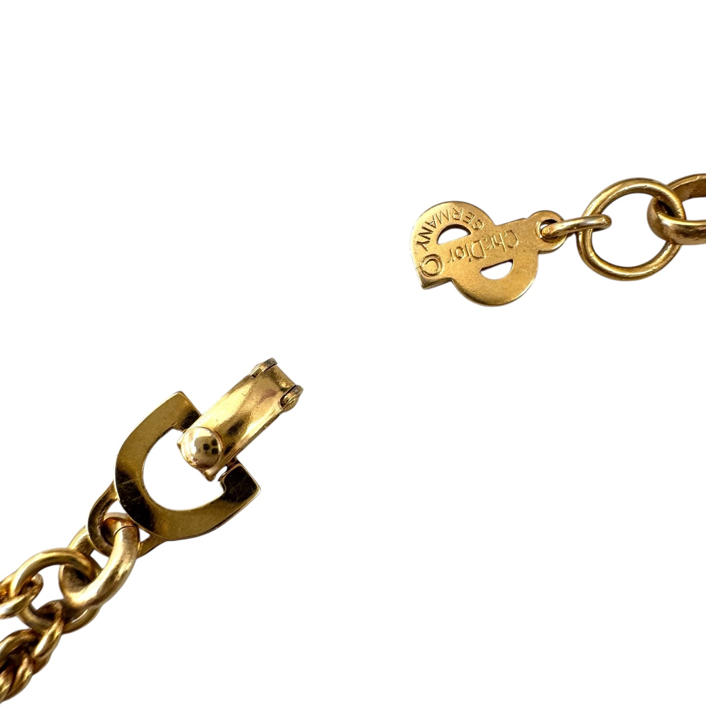 Christian Dior Germany Double Rope Strand Swarovski Crystal Integral Pendant Necklace