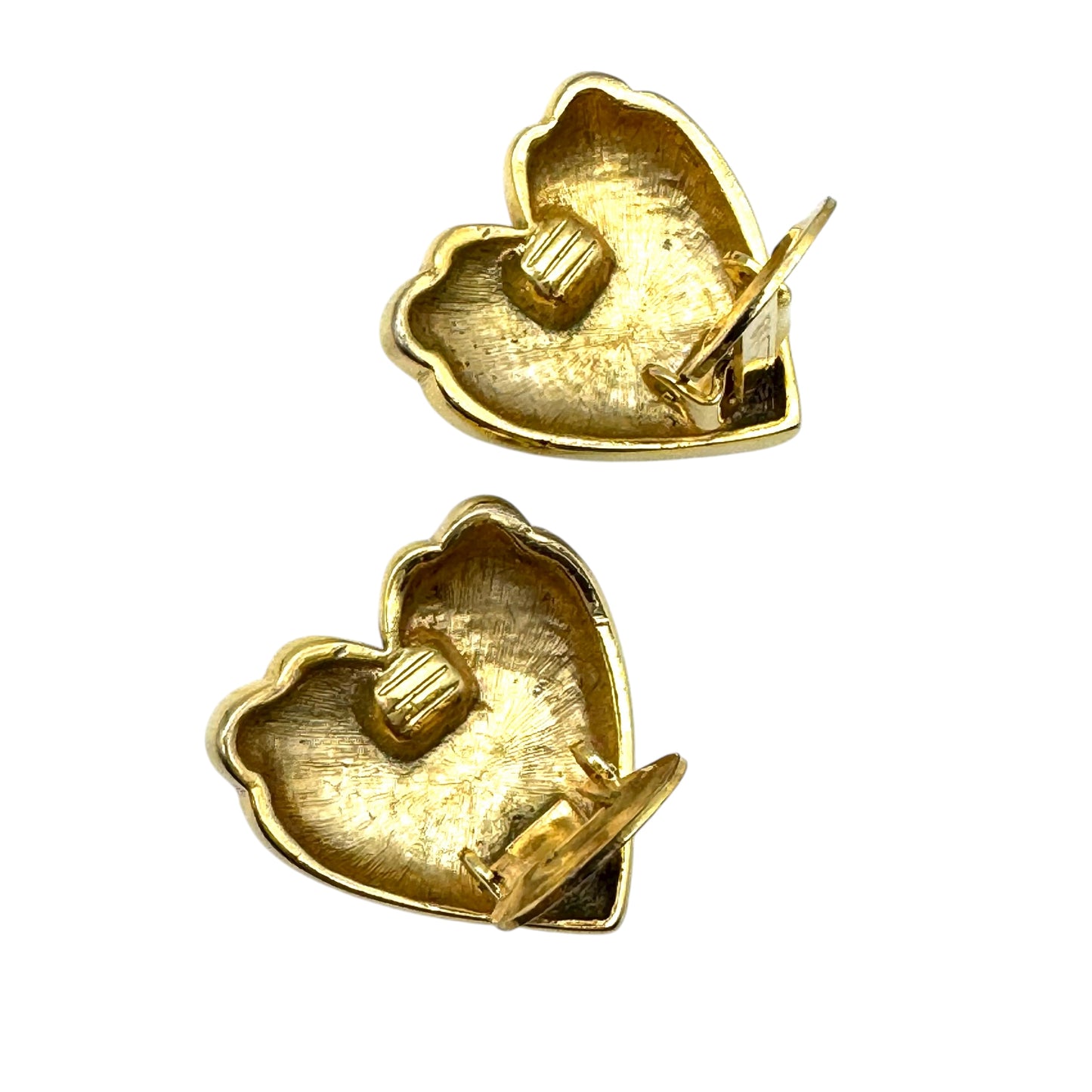Soleil Navy Blue Enamel Heart-Shaped Clip On Earrings