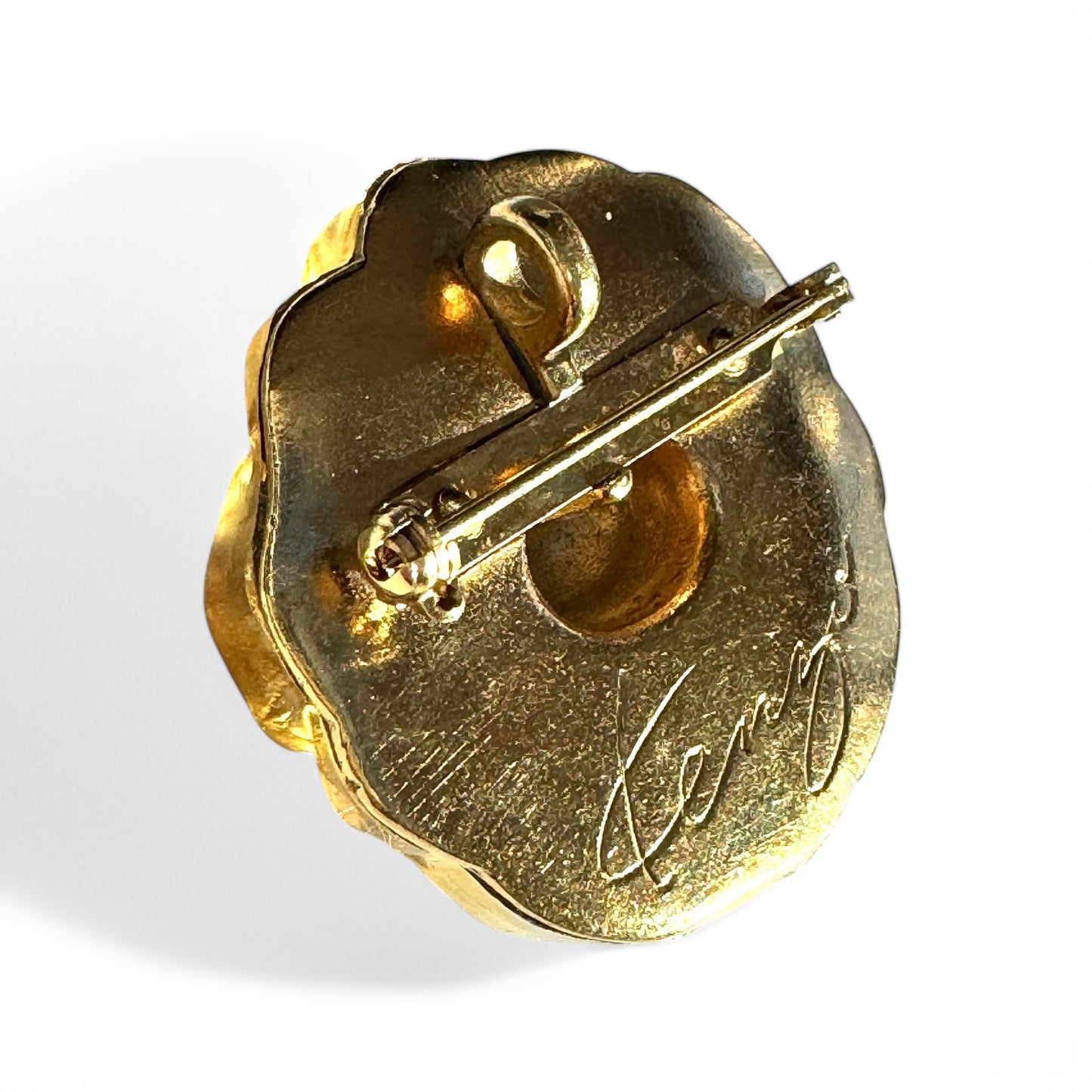 Kenzo 1990's Golden Lucite Flower Pendant/Brooch