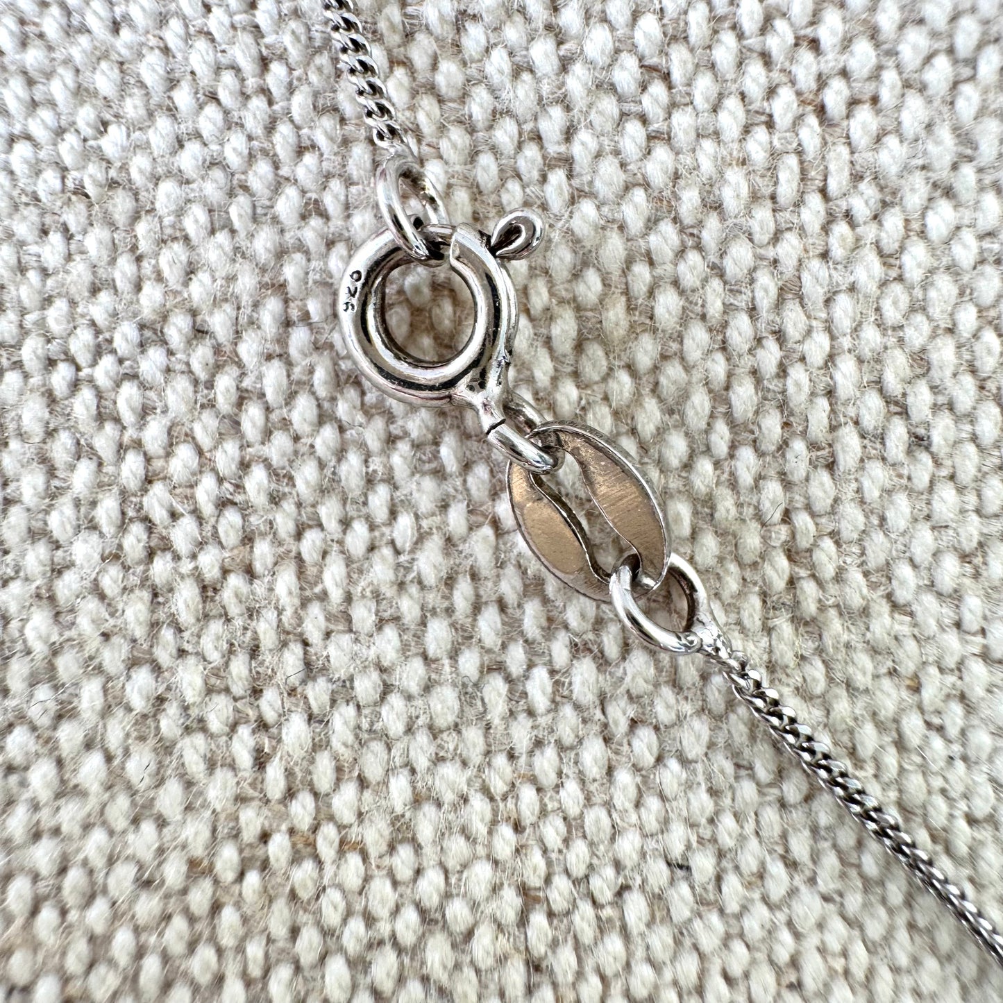 925 Cubic Zirconia Solitaire Pendant Necklace 46 cm