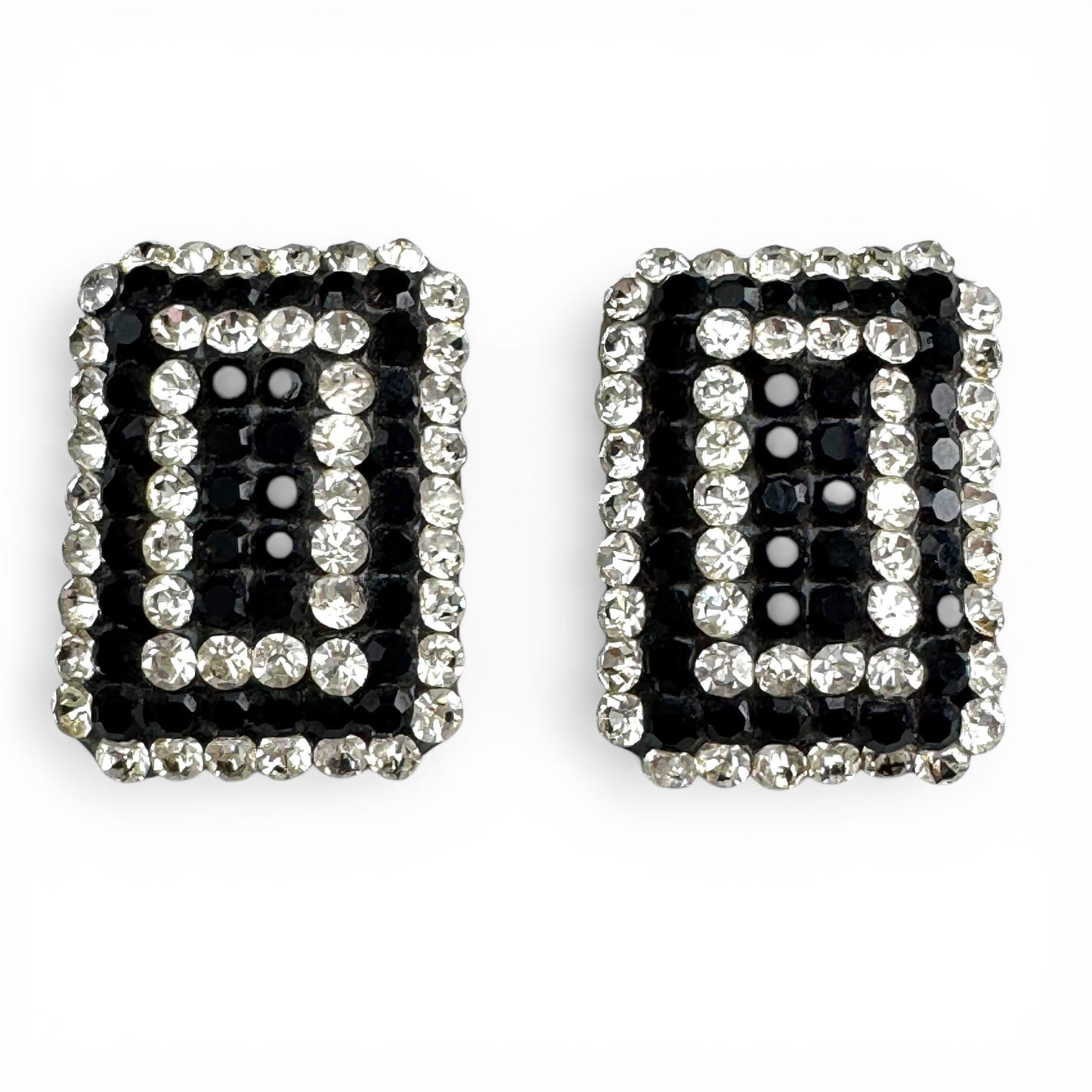 l demaria Dazzling RARE Clip on Crystal Earrings 1980s