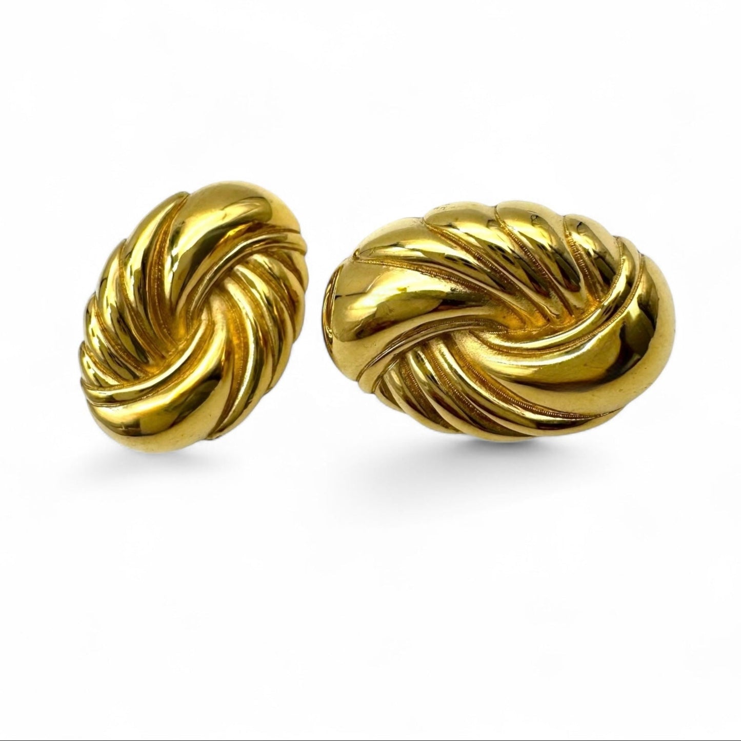 Christian Dior Germany Swirled Knot Clip On Earrings
