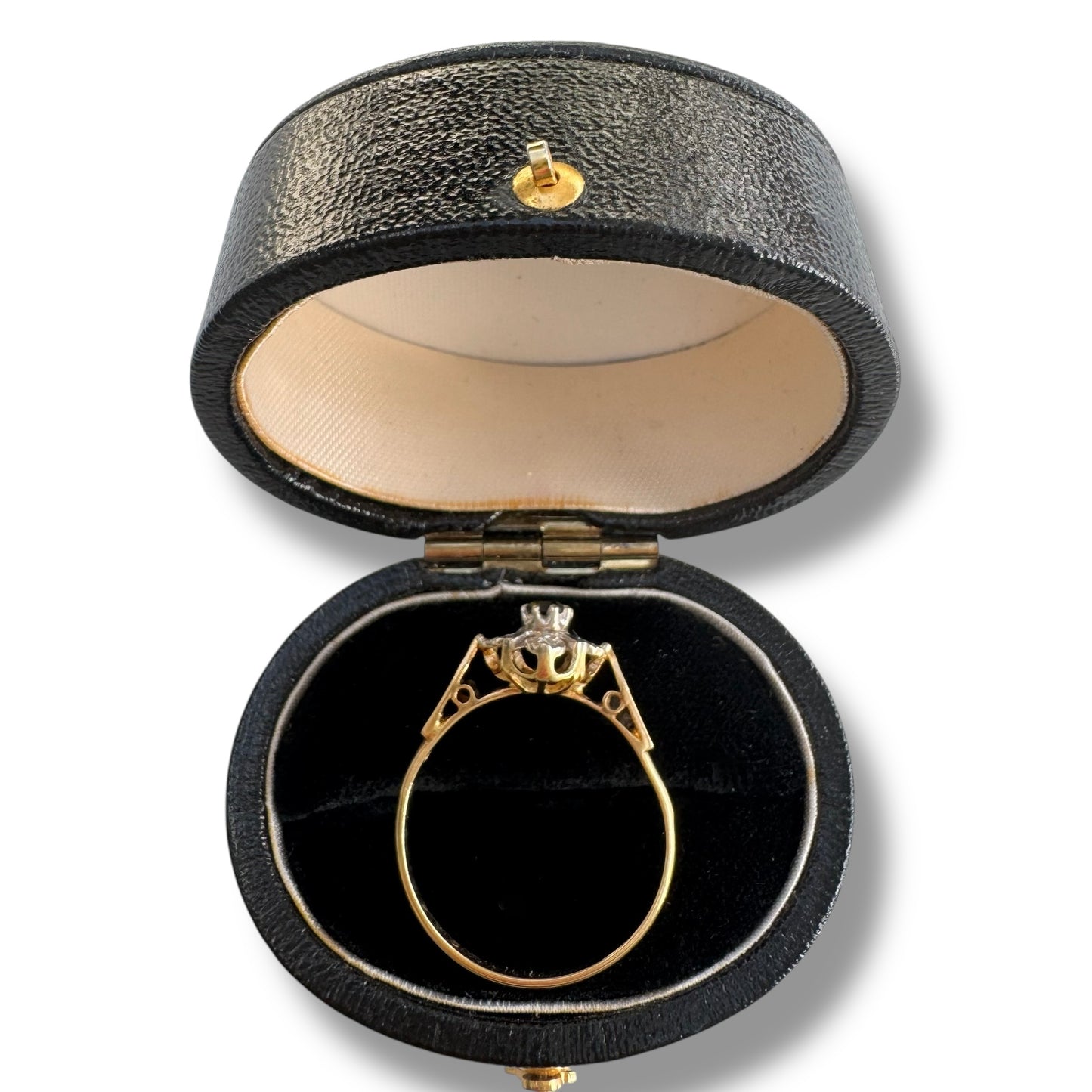 Birmingham 18ct Gold Tourmaline and Illusion-Set Diamond Ring 1971