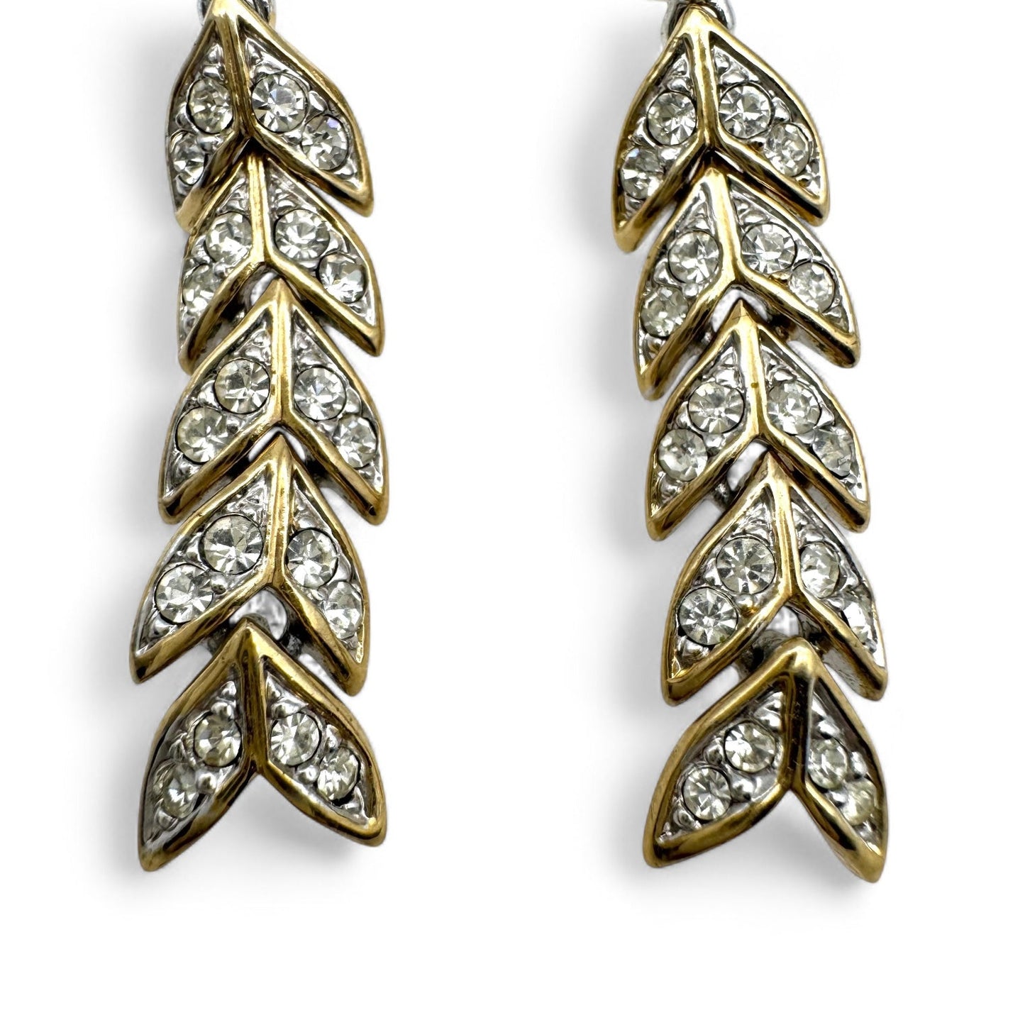 Vintage Swarovksi Crystal Dropper Pierced Earrings