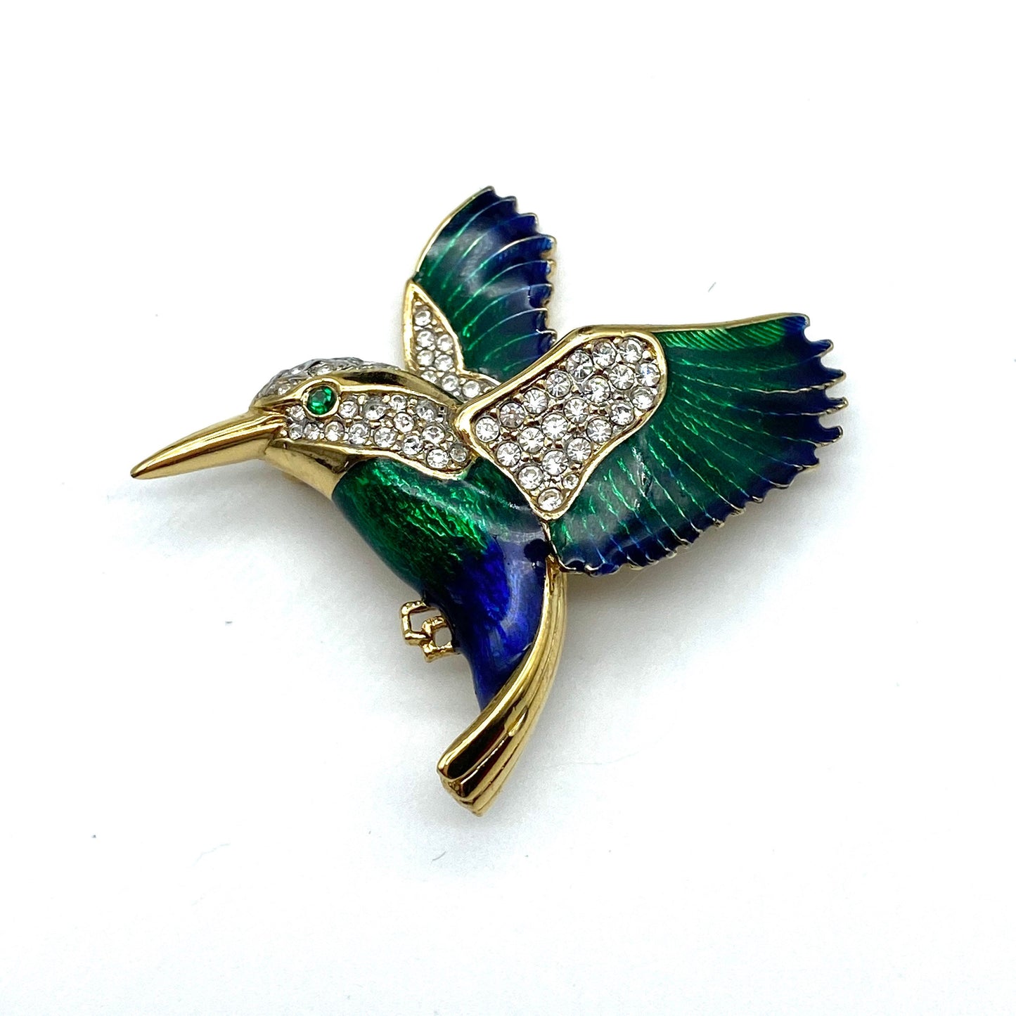 Attwood and Sawyer 22ct Gold Plated Kingfisher Brooch