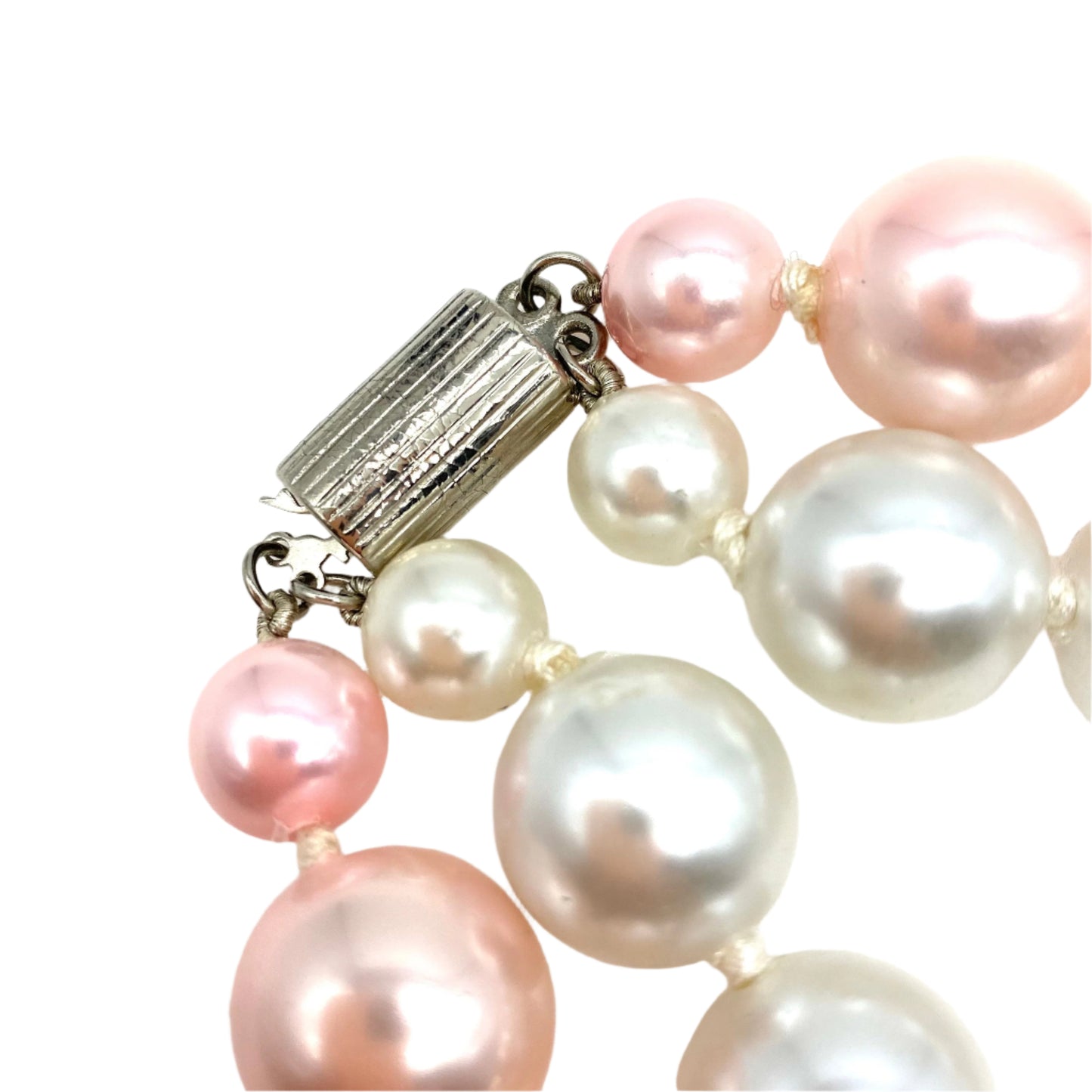 Ugo Correani Rare Two Strand Oversized Hand Knotted Faux Glass Pearl Necklace