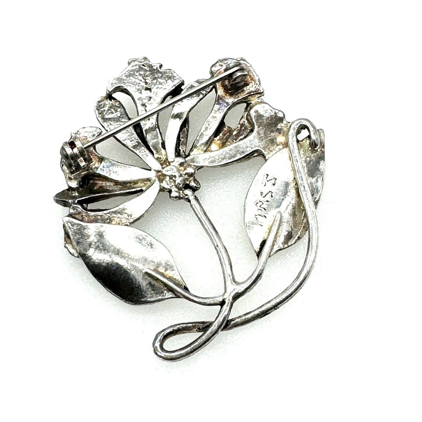MASJ Silver Plated Pewter Honeysuckle Brooch