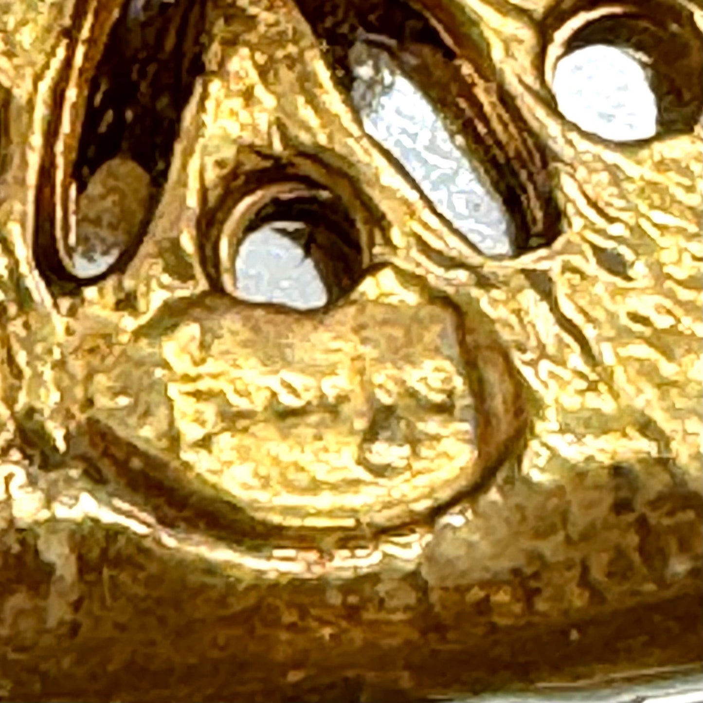 Signed Frosted and Foiled Cabochon Enamel and Rhinestone Clip On Earrings