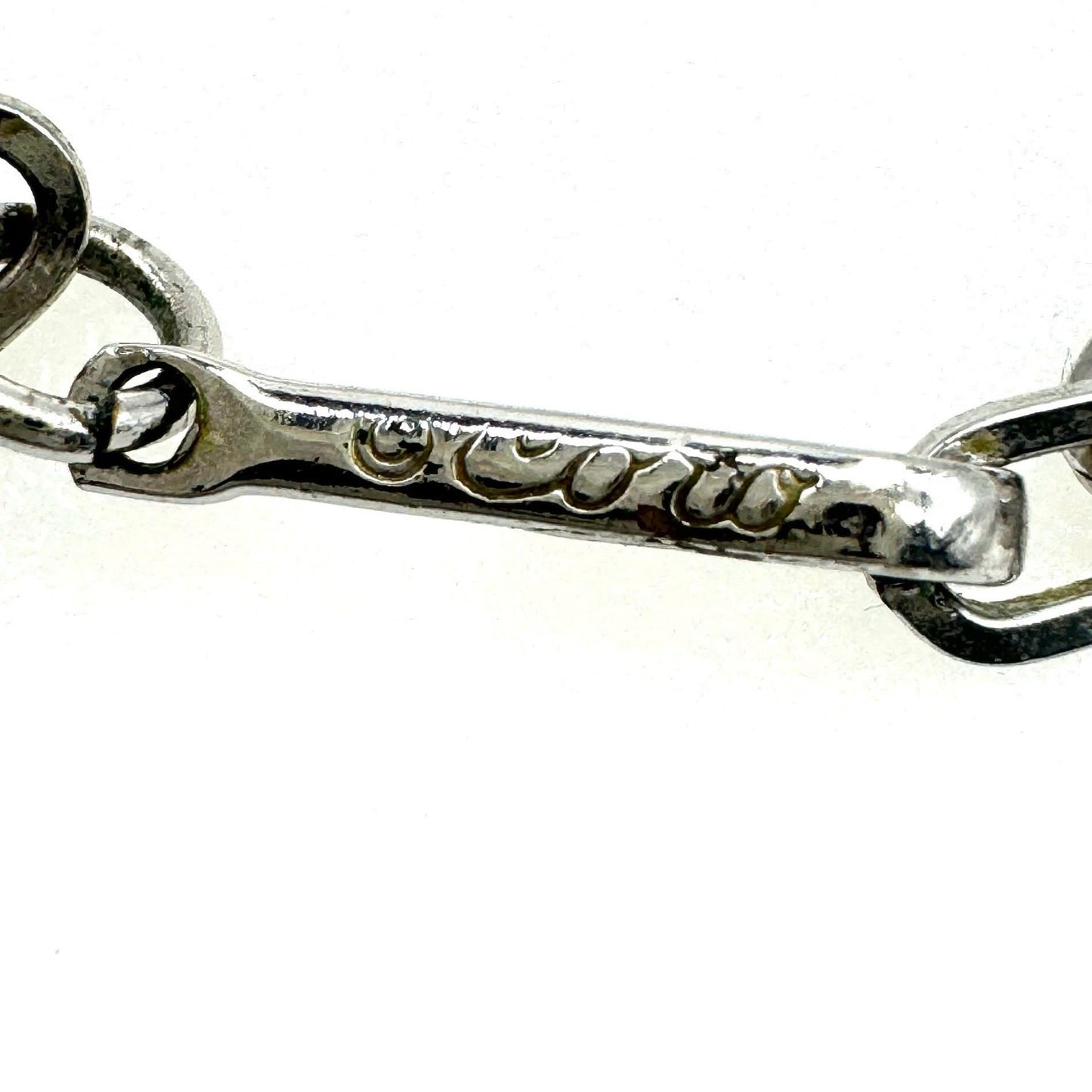 Coro Baby Blue Rhinestone and Silver Leaves Garland Necklace