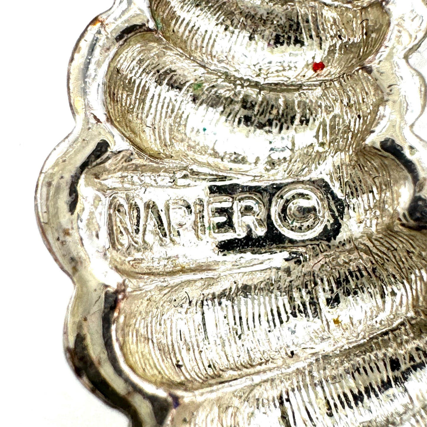 Napier Silver Ribbed Door Knocker Pierced Earrings