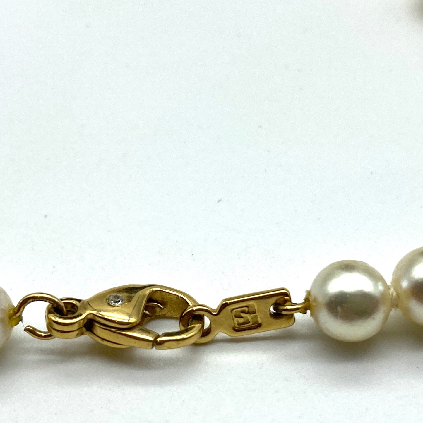 Swarovski Knotted Faux Pearl and Crystal Necklace (Old Hallmark)