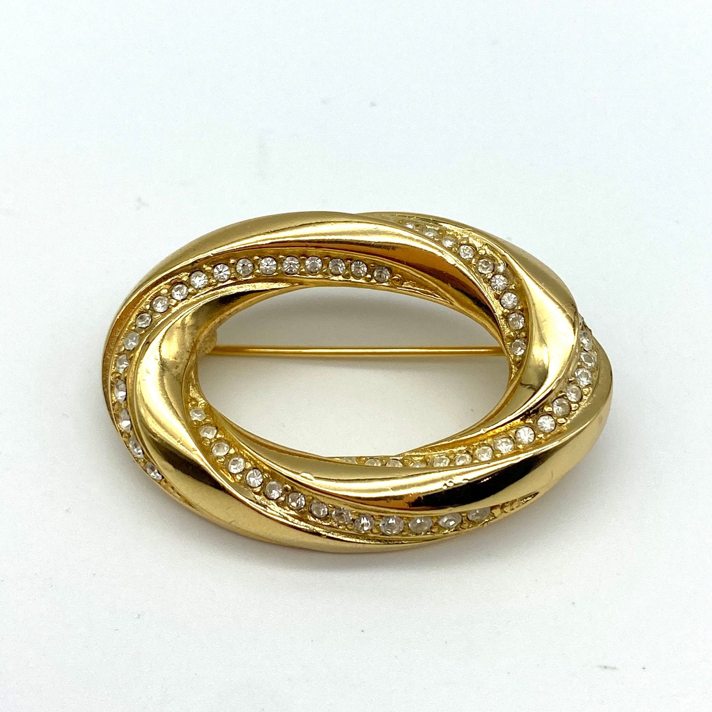 Christian Dior Crystal Swirl Brooch