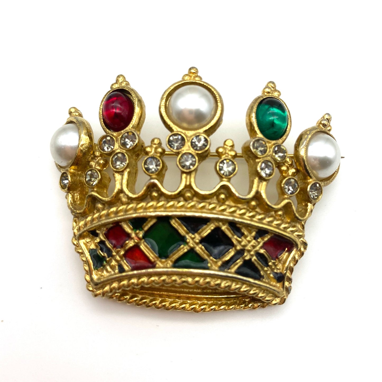 Butler and Wilson Crown Brooch with Tartan