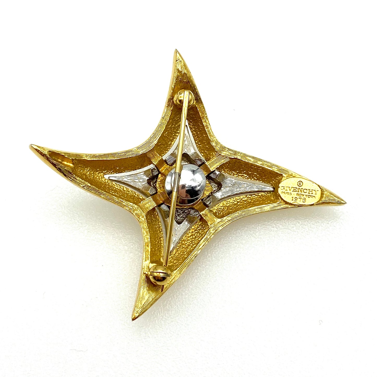 Givenchy 1978 Gold Plated Swarovski Crystal Star Brooch