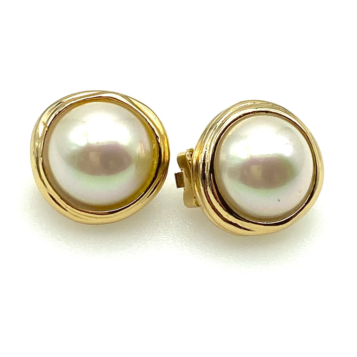 Christian Dior Glass Mabe Pearl Clip On Earrings