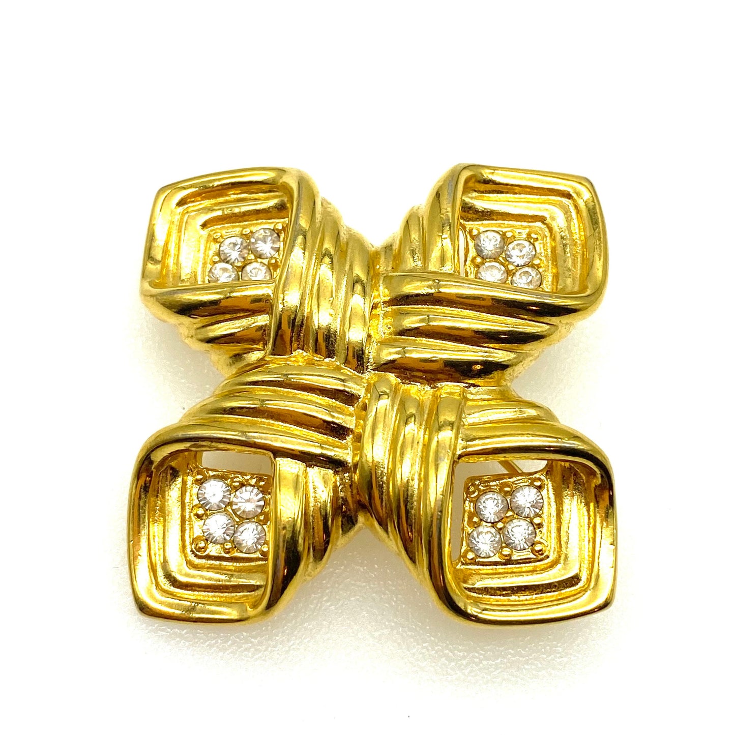 Joan Rivers Gold Plated Cross Brooch