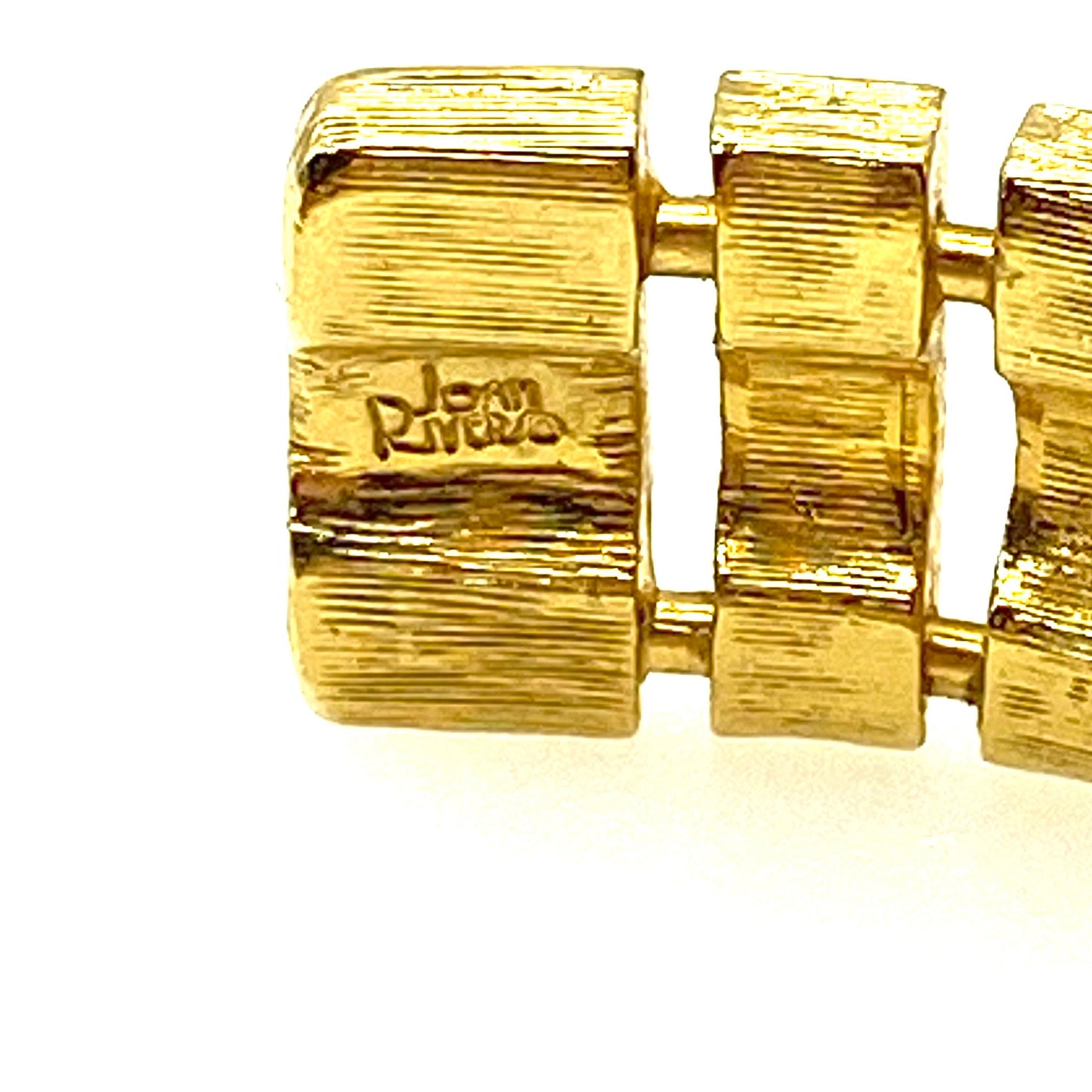 Joan Rivers 2000 Y2K Millennium Gold Tone Rhinestone Flexible Bangle