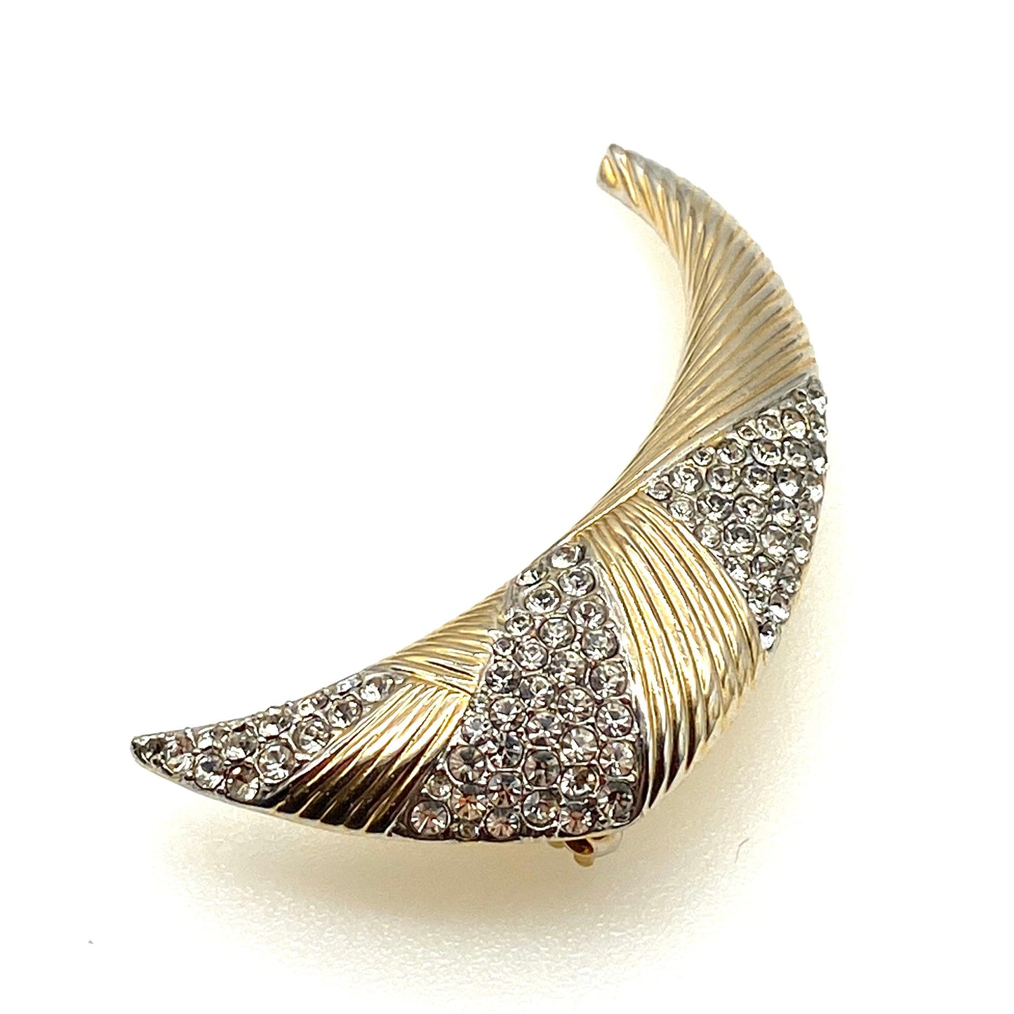 Vintage 1970's Modernist Crystal Brooch