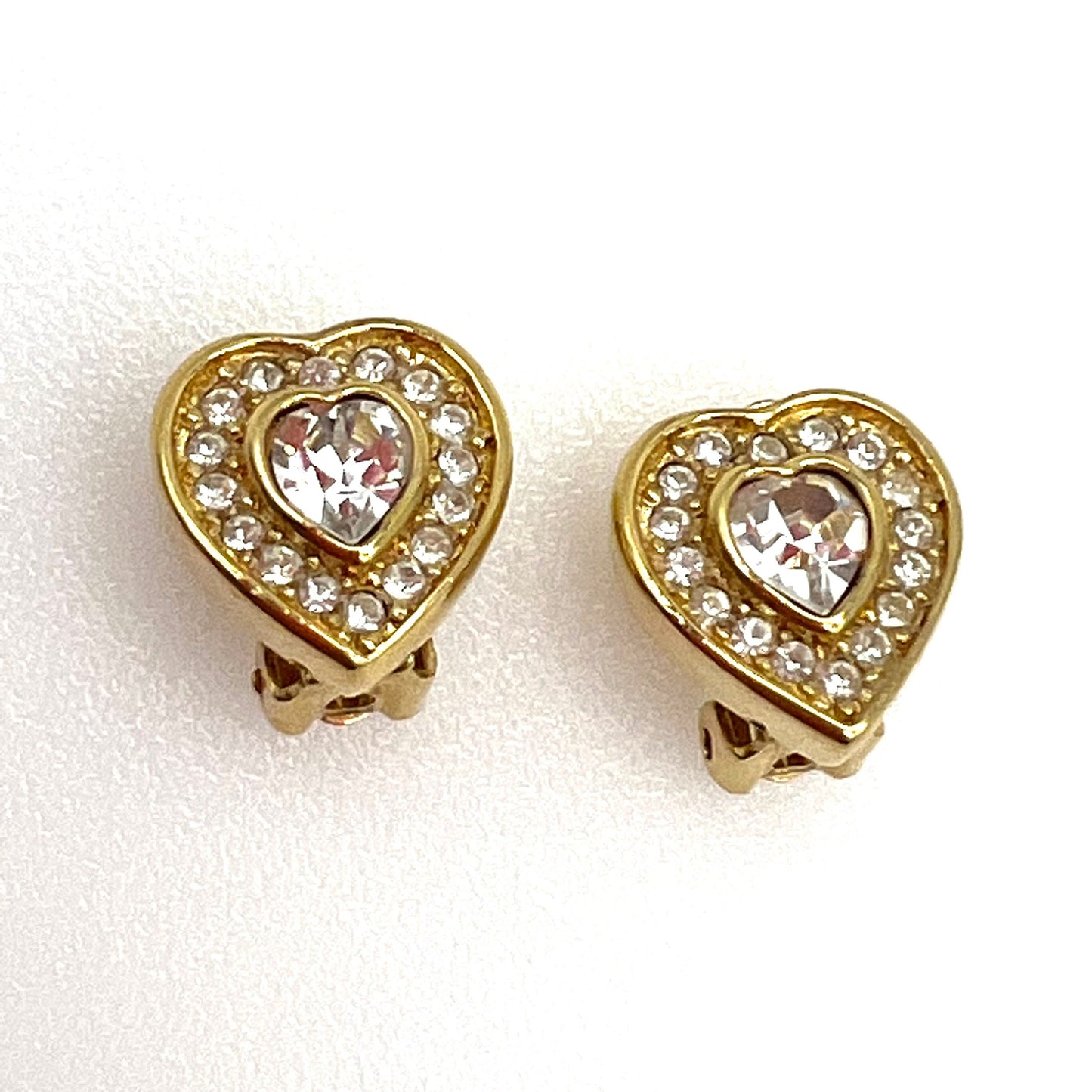 Christian Dior Heart Clip On Earrings