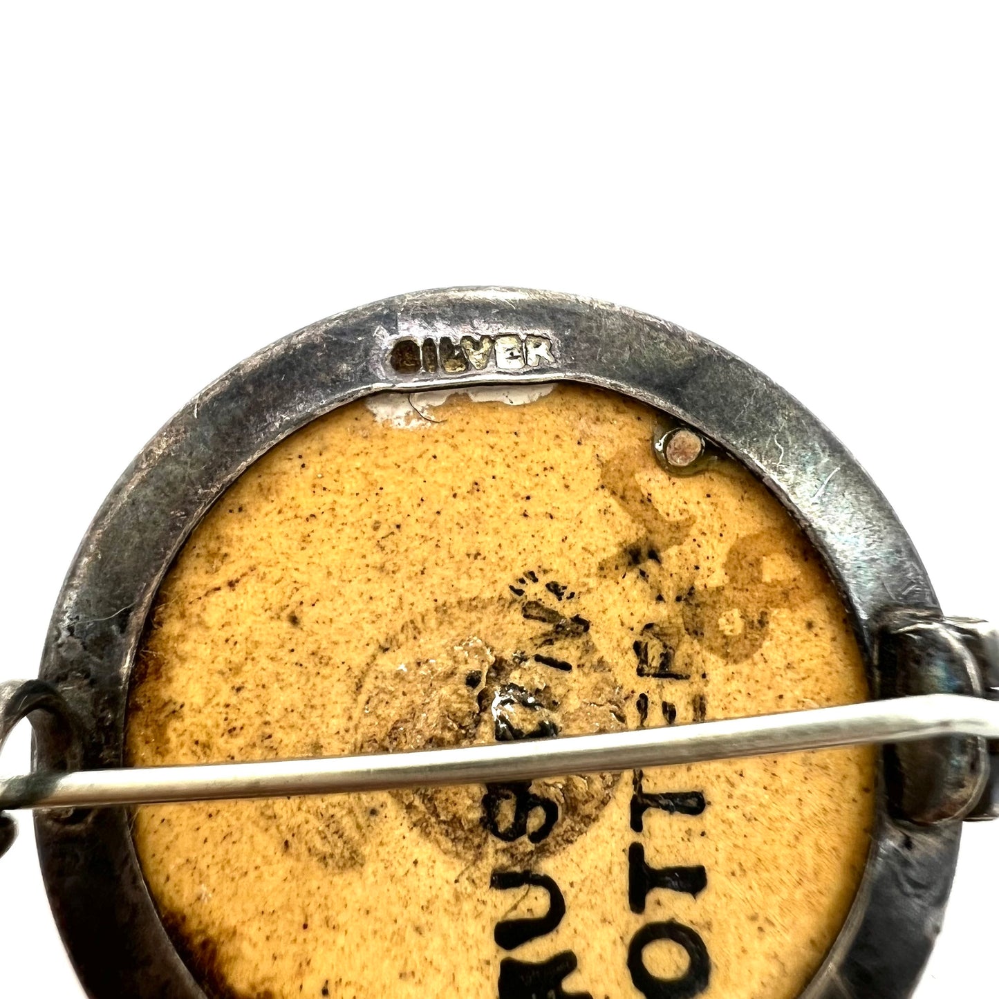 Ruskin Pottery Silver Roundel Brooch