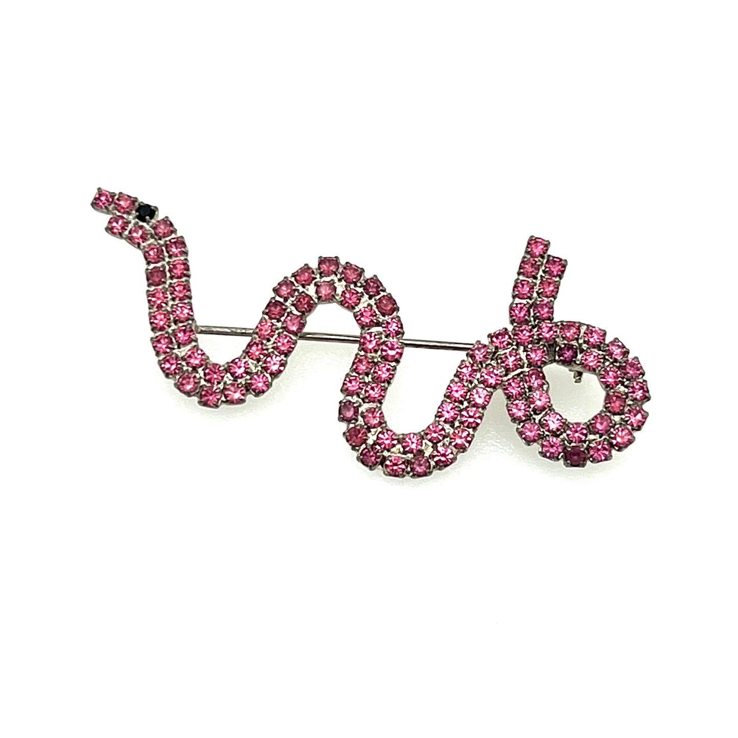 Dorothy Bauer Pink Crystal Snake Brooch