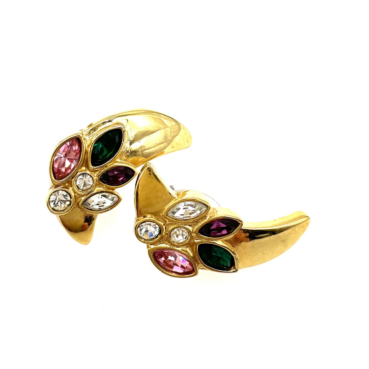 Bergdorf Goodman Pierced Rhinestone Earrings