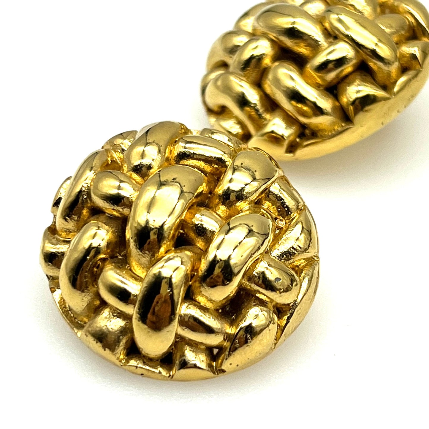 Jacky De G Oversized Bombe Chunky Knit/Weave Clip On Earrings