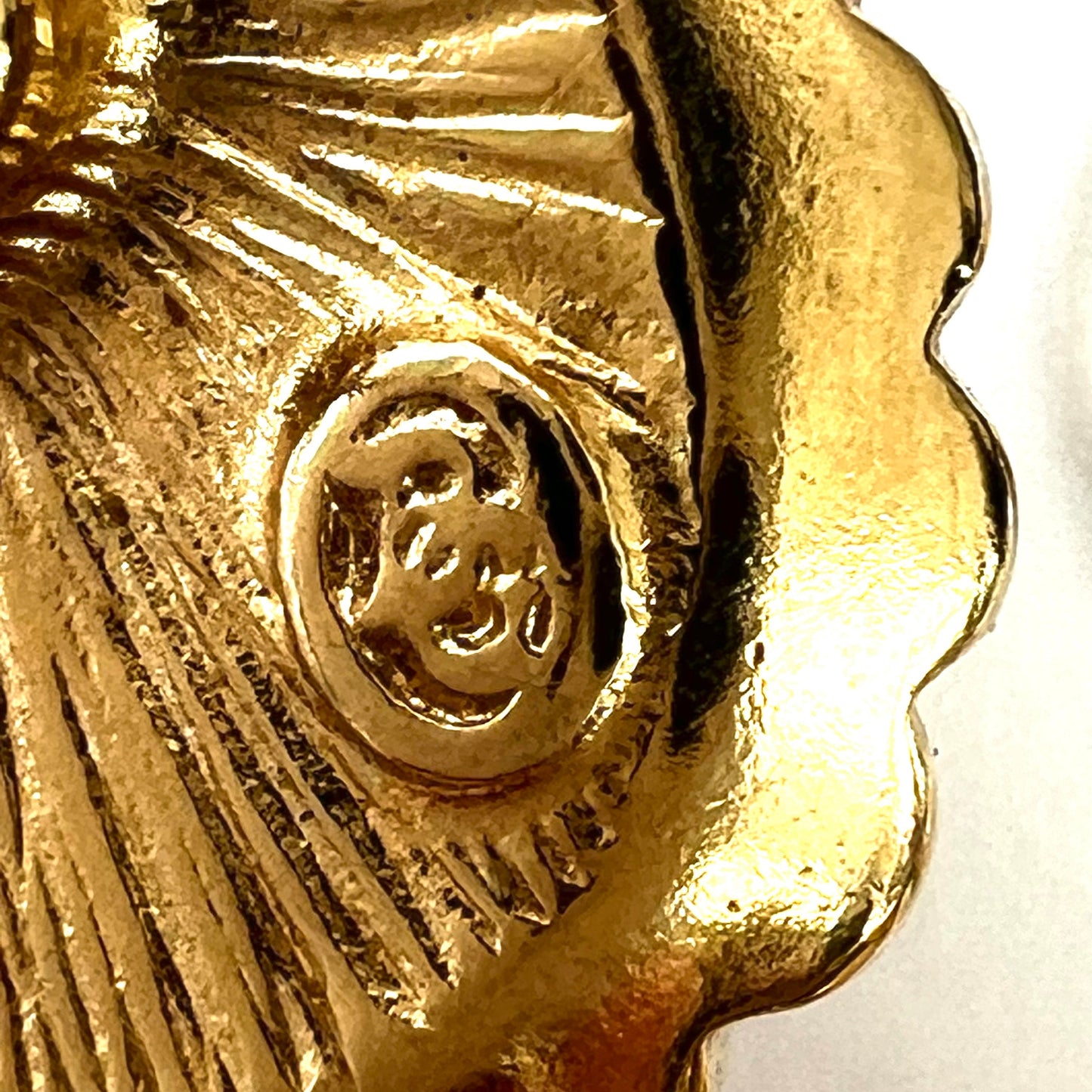 Bergdorf Goodman Purple Glass Cabochon Pierced Earrings