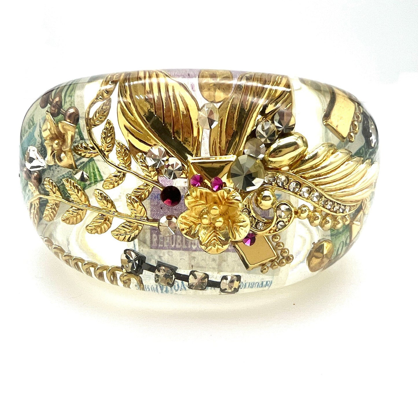 French Resin Cuff with Suspended Elements