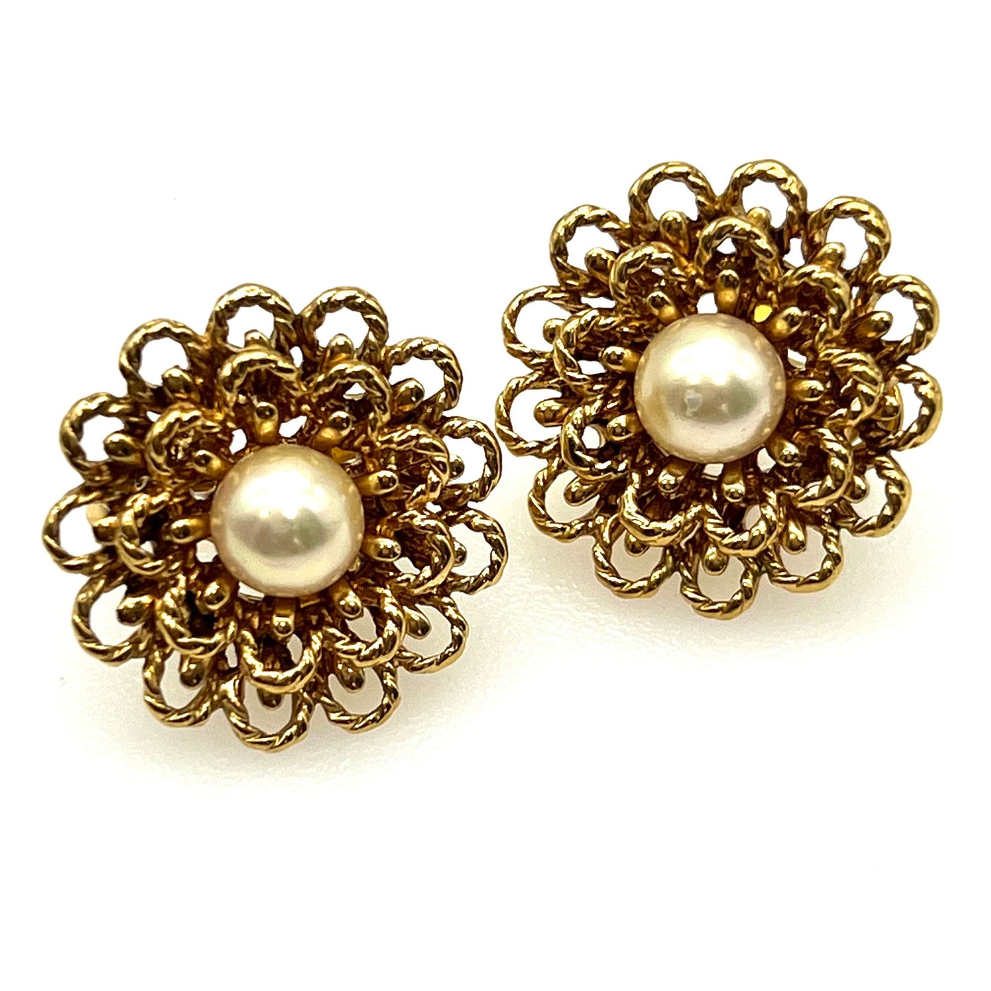 D'Orlan Gold Plated Open Work Pearl Clip On Earrings - Please Read Description