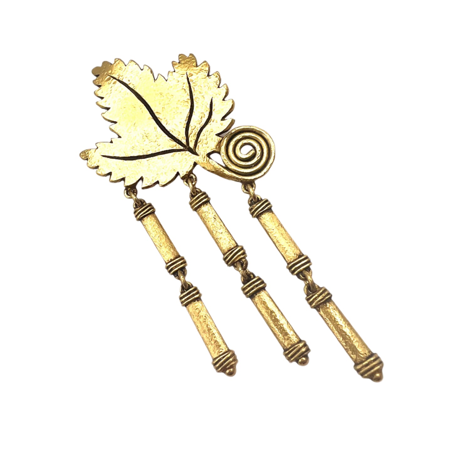 Large Kenzo Paris Leaf Dropper Brooch