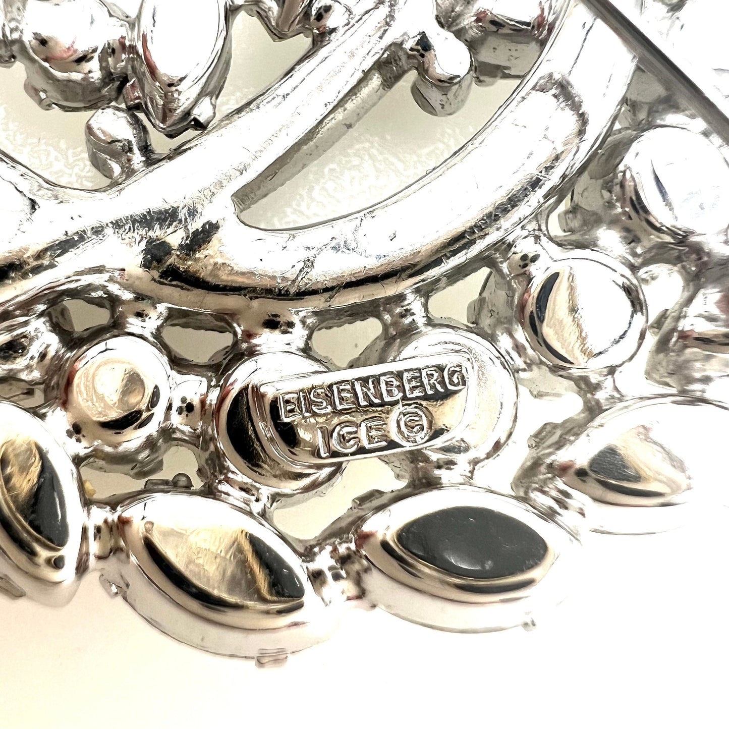 Eisenberg Ice Austrian Crystal Rhodium Plated Brooch