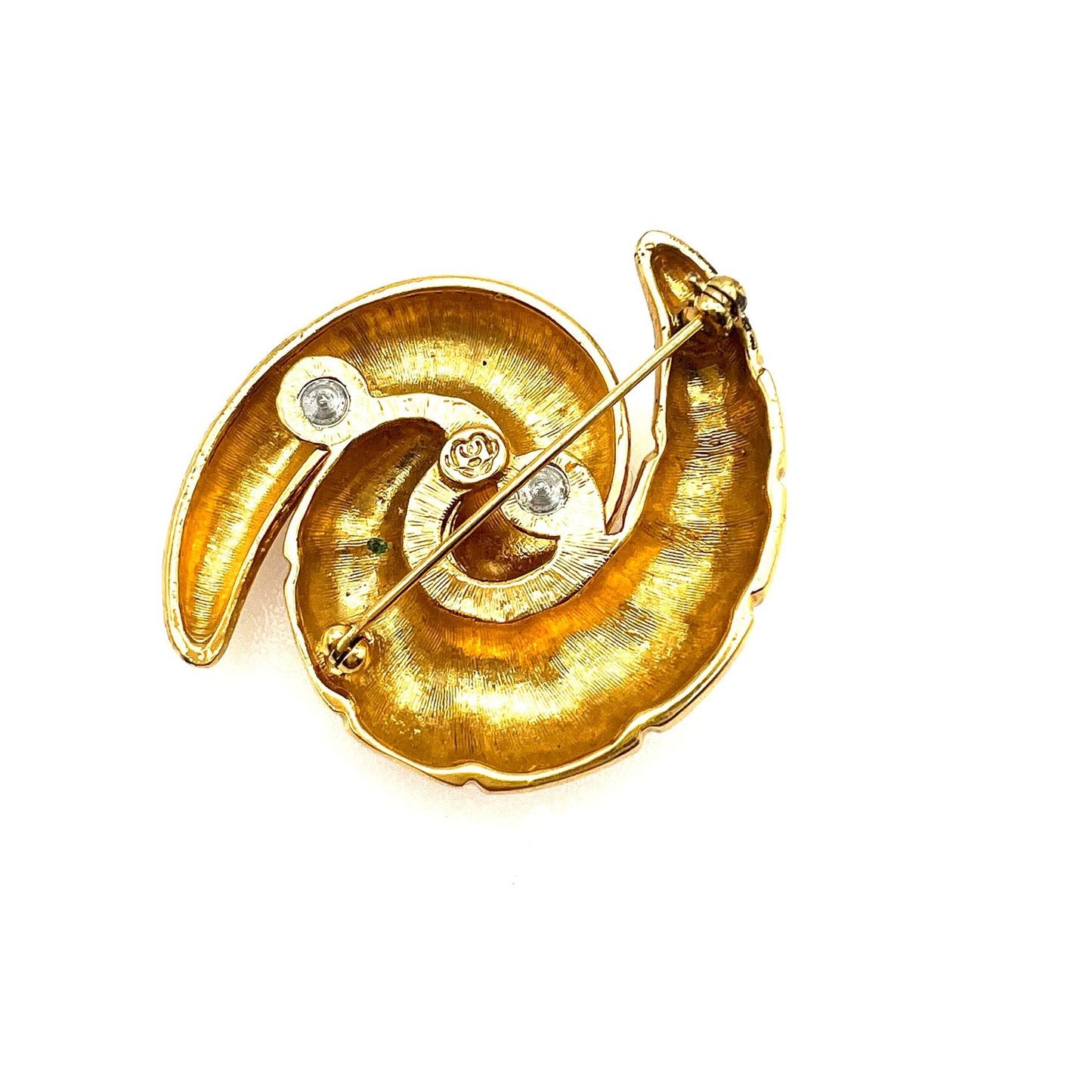 Crystalline Company (Pranda) Gold Plated Modernist Brooch