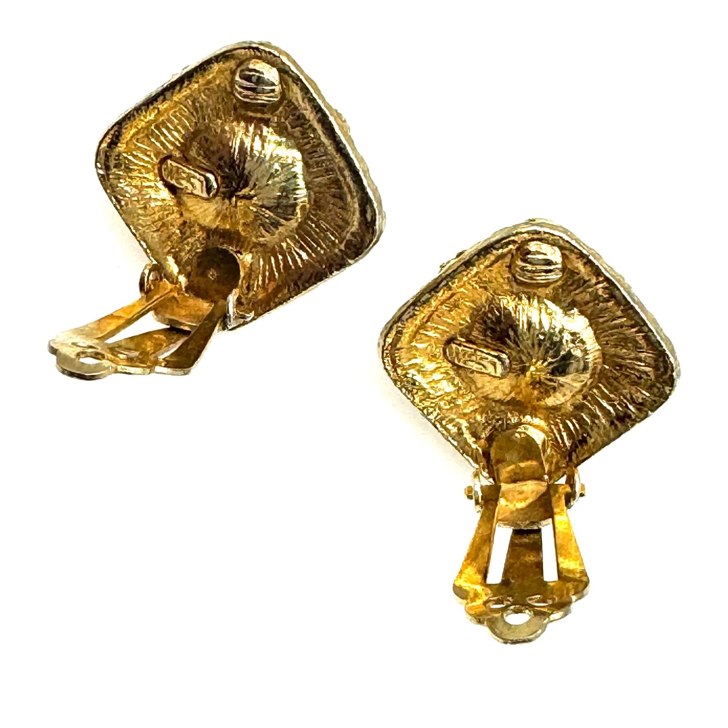 Signed West - Cannetille Design Faux Pearl Clip On Earrings