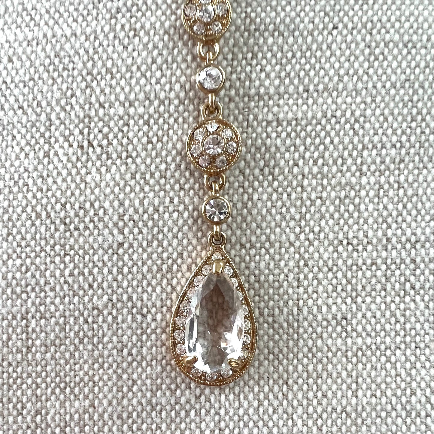 Monet Necklace with Integral Crystal Pendant