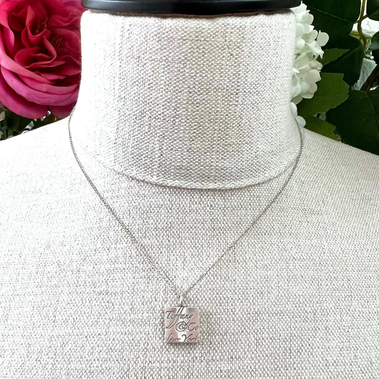 Tiffany & Co 925 Square Notes Pendant Necklace