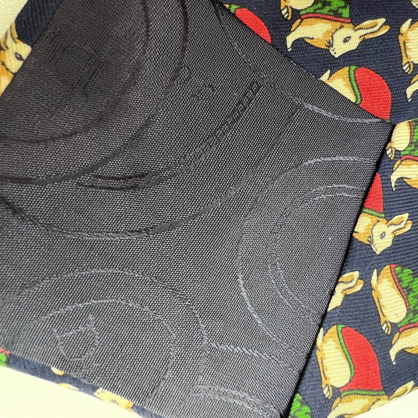 1980's Christian Dior Monsieur White Rabbits Pure Silk Tie