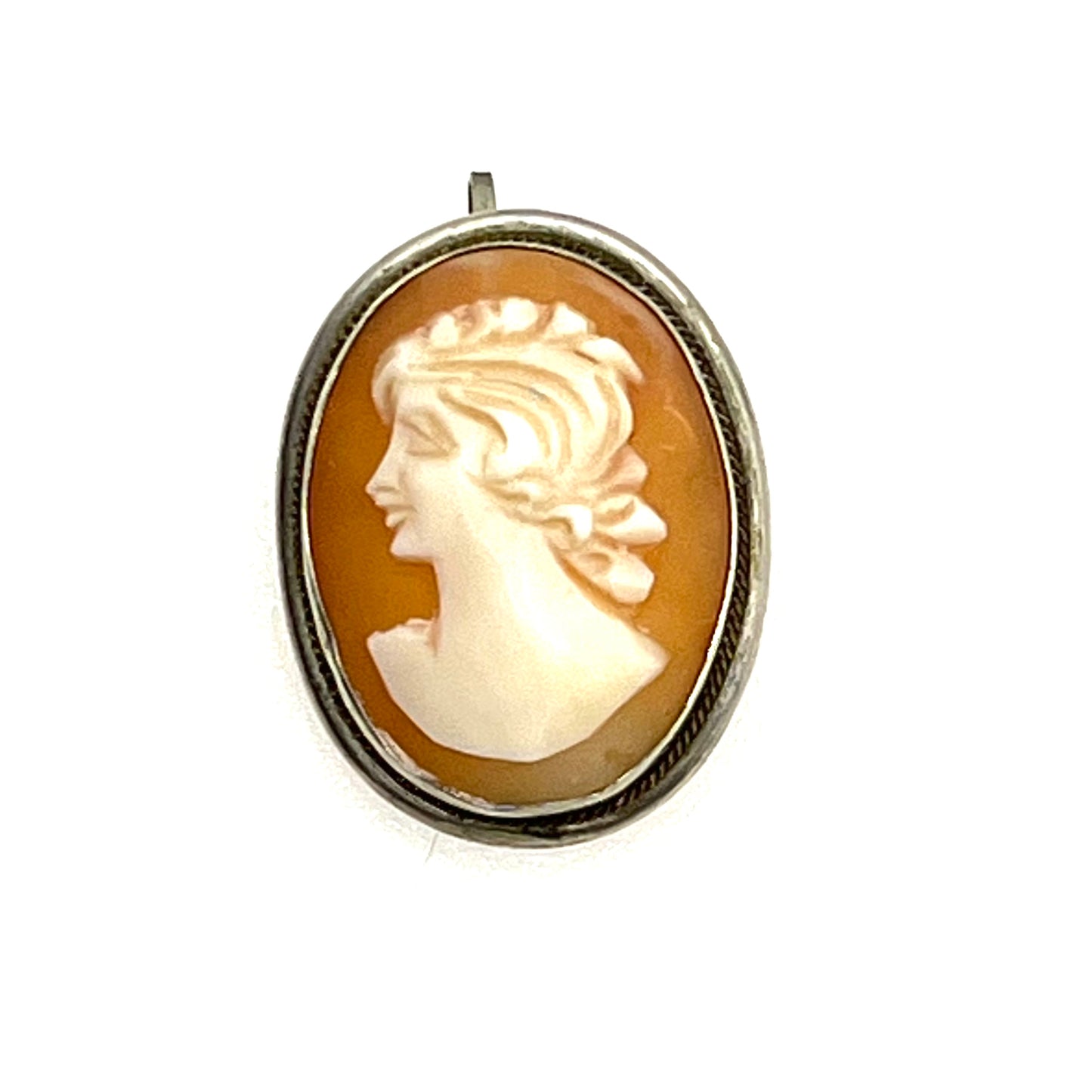 Continental Silver 800 Cameo Brooch / Pendant