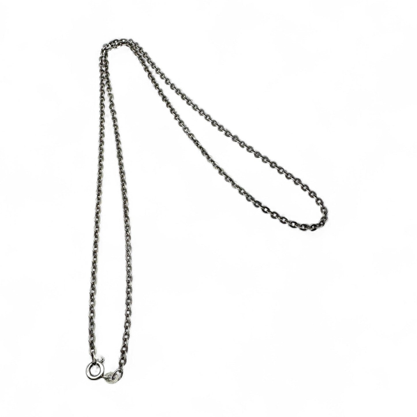 UNOAERRE 60cm Italian Silver Etched Necklace 1970s