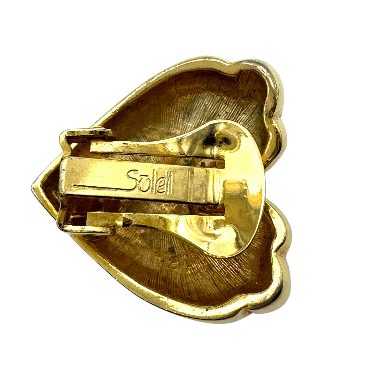 Soleil Navy Blue Enamel Heart-Shaped Clip On Earrings