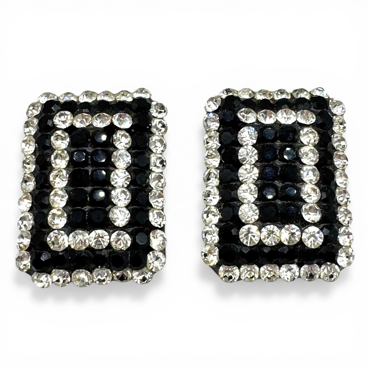 l demaria Dazzling RARE Clip on Crystal Earrings 1980s