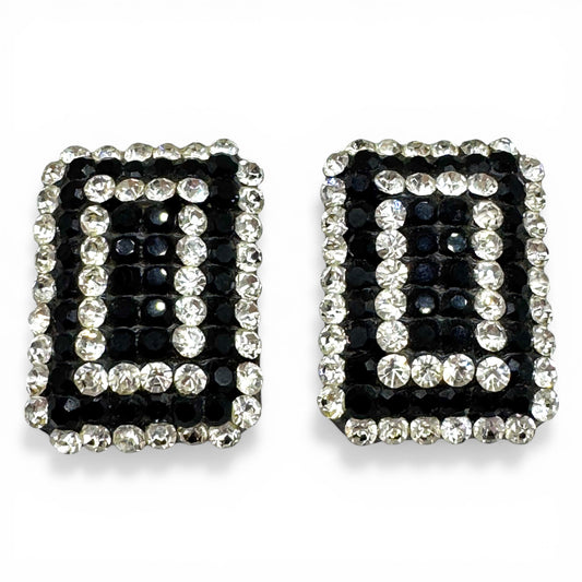 l demaria Dazzling RARE Clip on Crystal Earrings 1980s