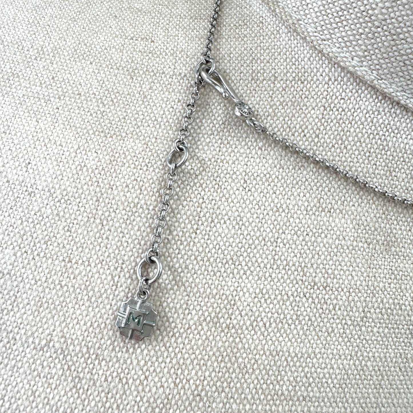 Monet Clear Rhinestone and Black Glass Integral Pendant Necklace