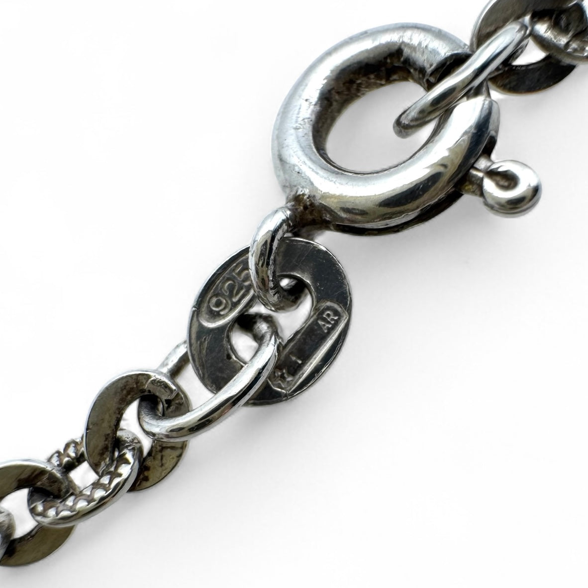 UNOAERRE 60cm Italian Silver Etched Necklace 1970s