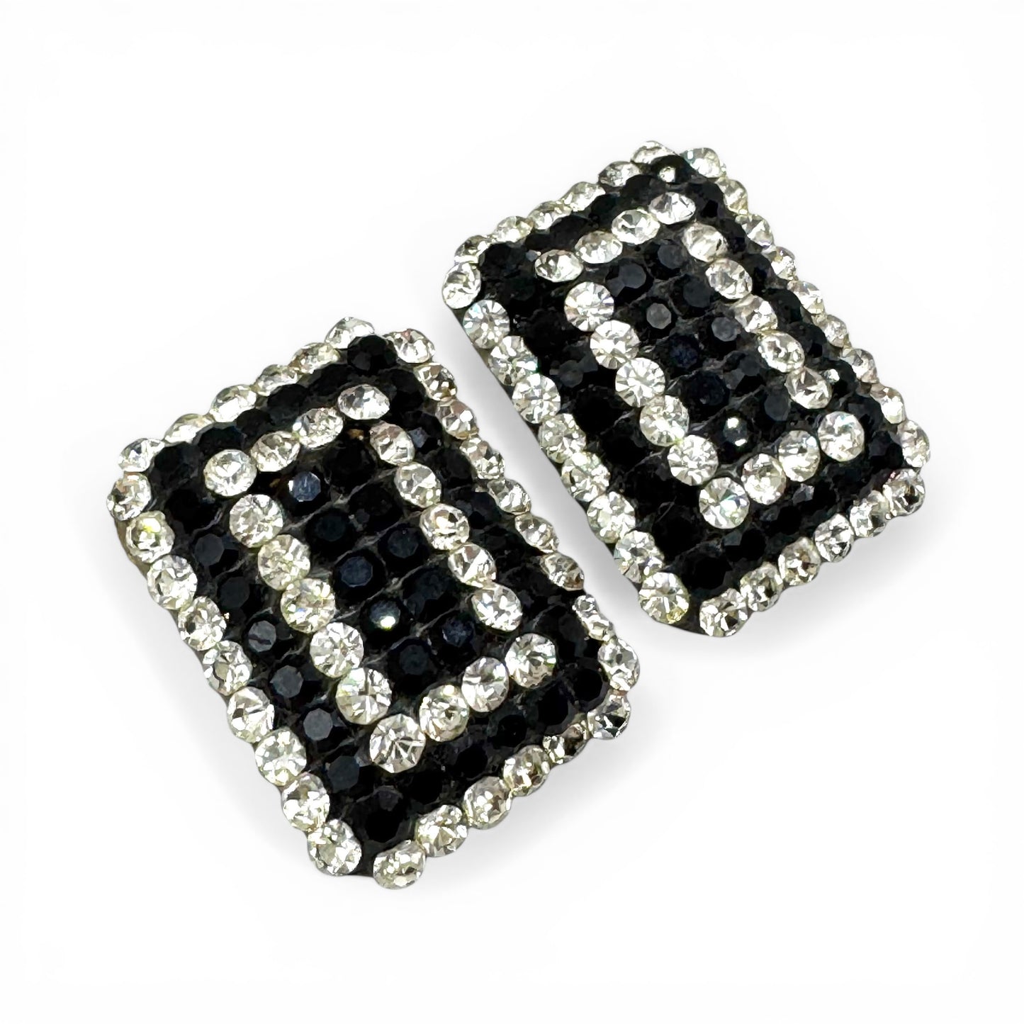 l demaria Dazzling RARE Clip on Crystal Earrings 1980s