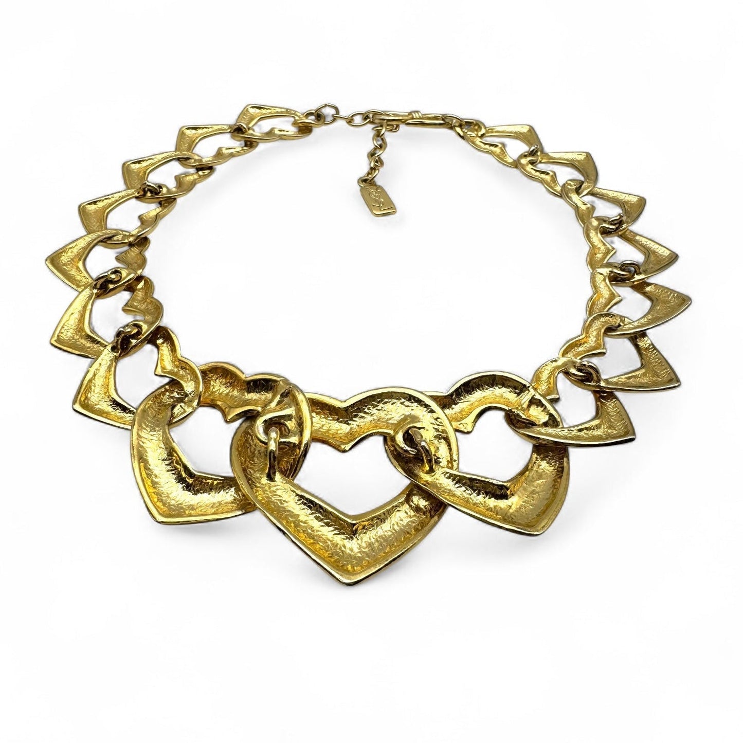 Yves Saint Laurent Robert Goossens Interlocking Open Heart Link Necklace