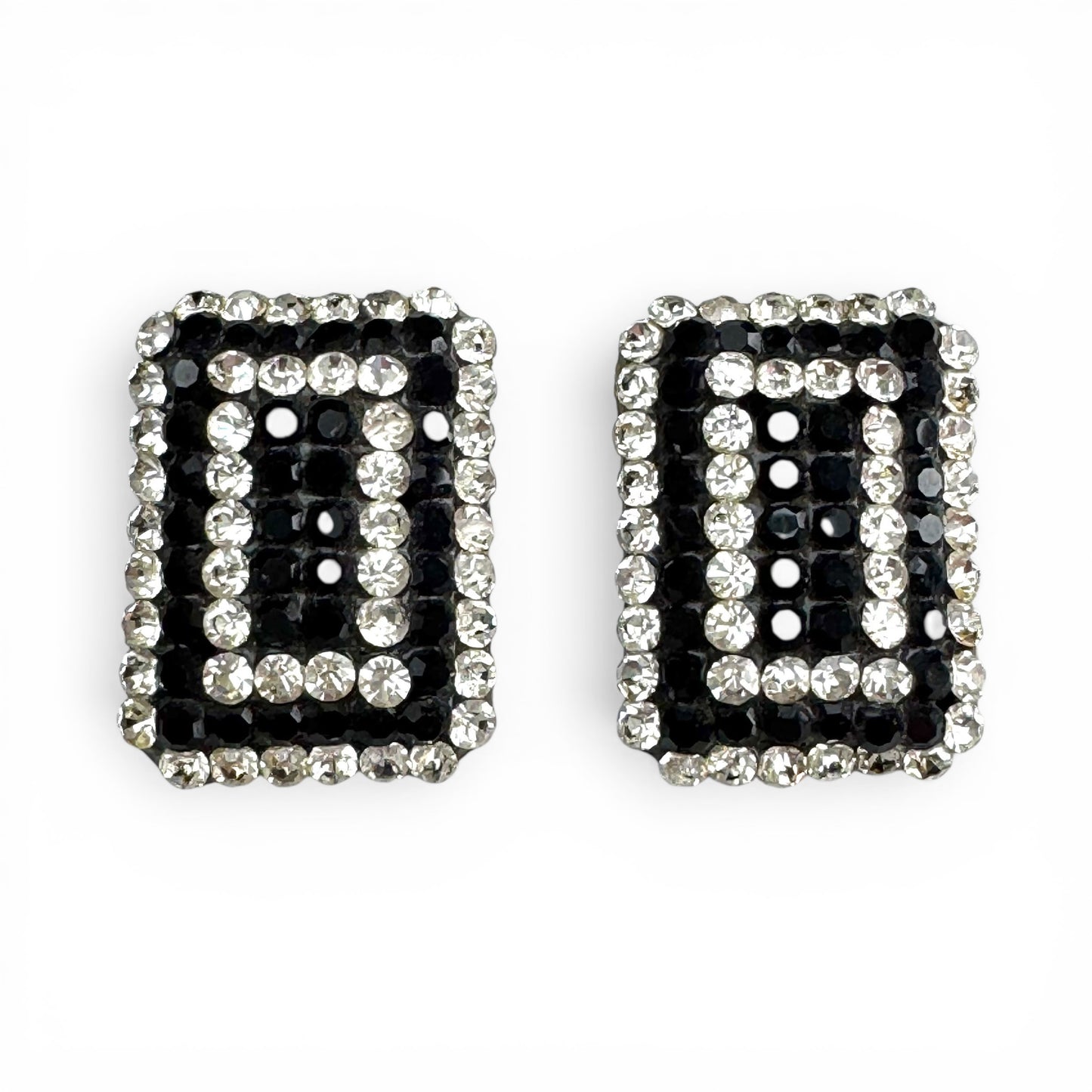 l demaria Dazzling RARE Clip on Crystal Earrings 1980s