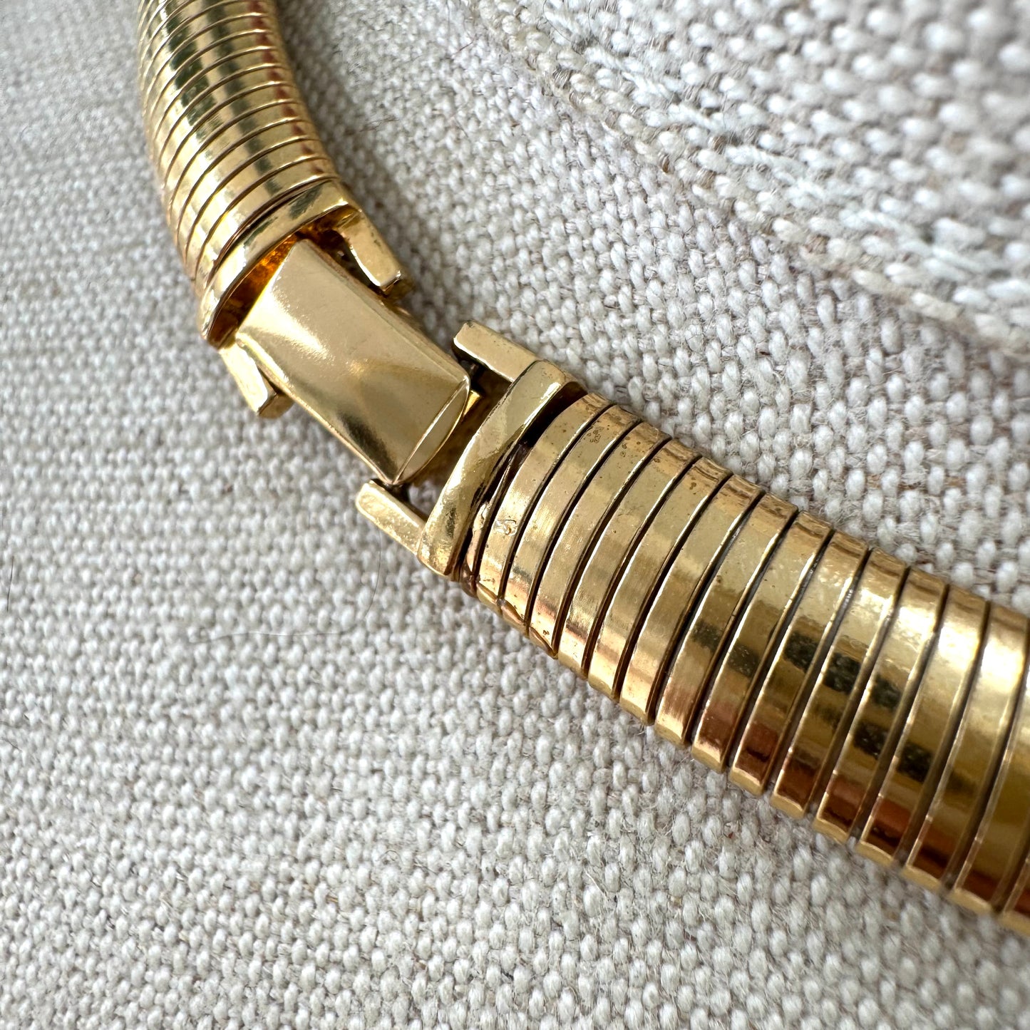 Bergdorf Goodman Enamel and Swarovski Rivoli Crystal Omega Necklace