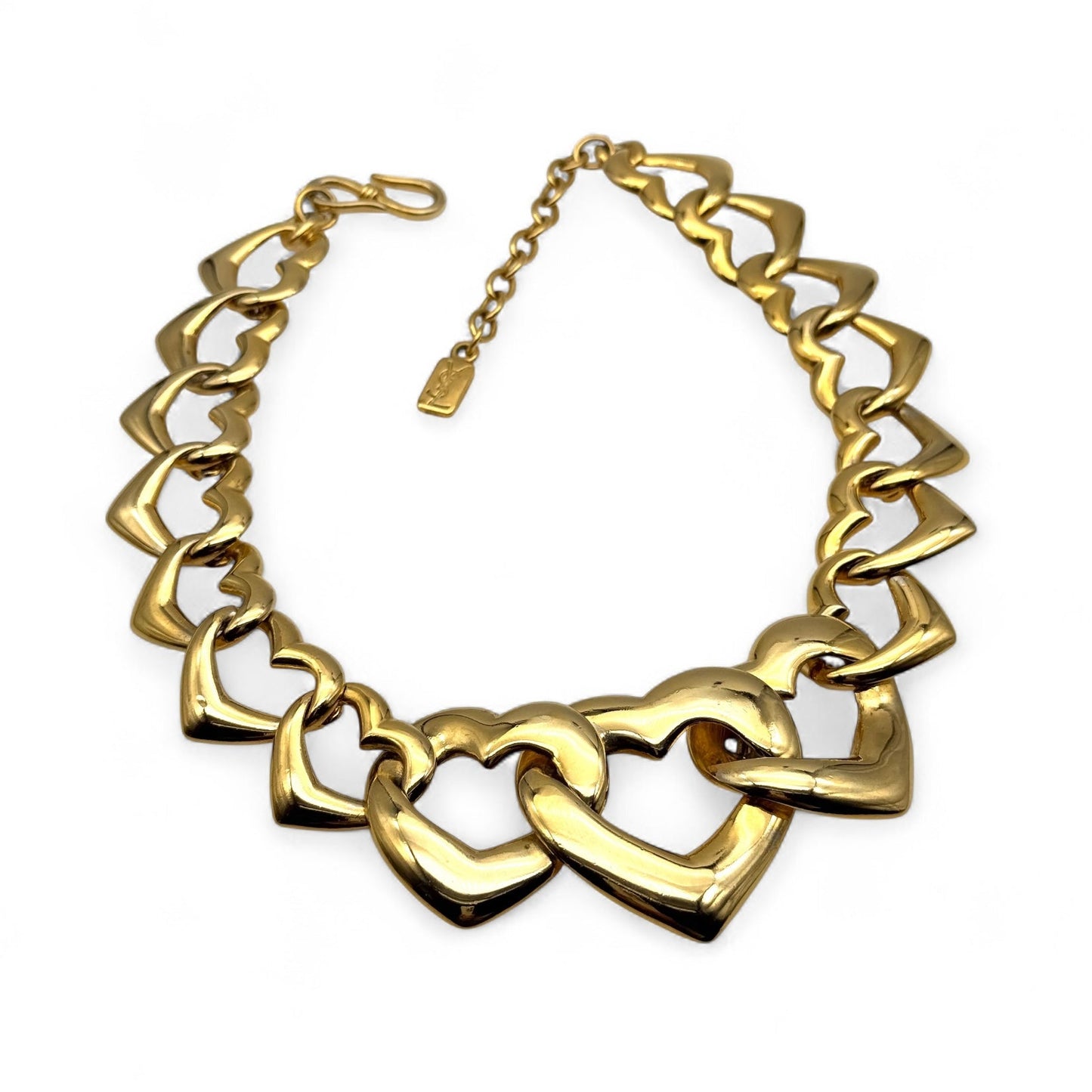 Yves Saint Laurent Robert Goossens Interlocking Open Heart Link Necklace