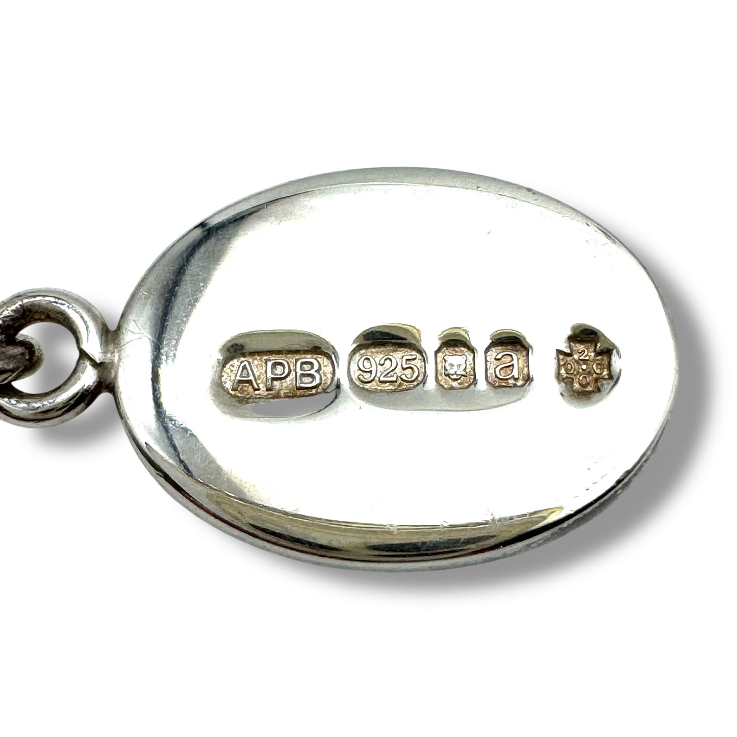 Fully Hallmarked Tony Bestwick (APB) 2000 (Y2K) 925 Silver Labradorite Pendant Necklace